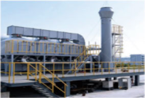 Ship exhaust gas treatment device