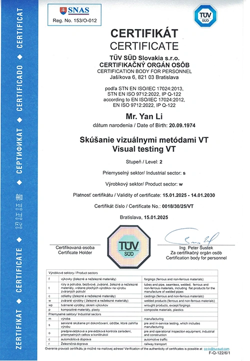 German TUV certification